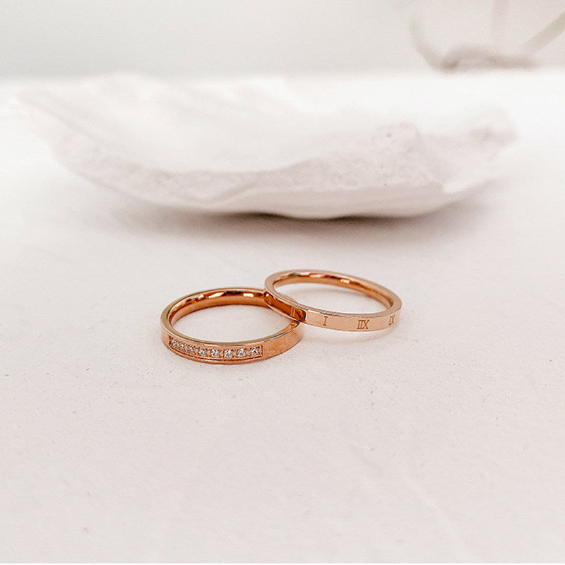 Affordable Luxury Titanium Steel Ring with Diamond Accents