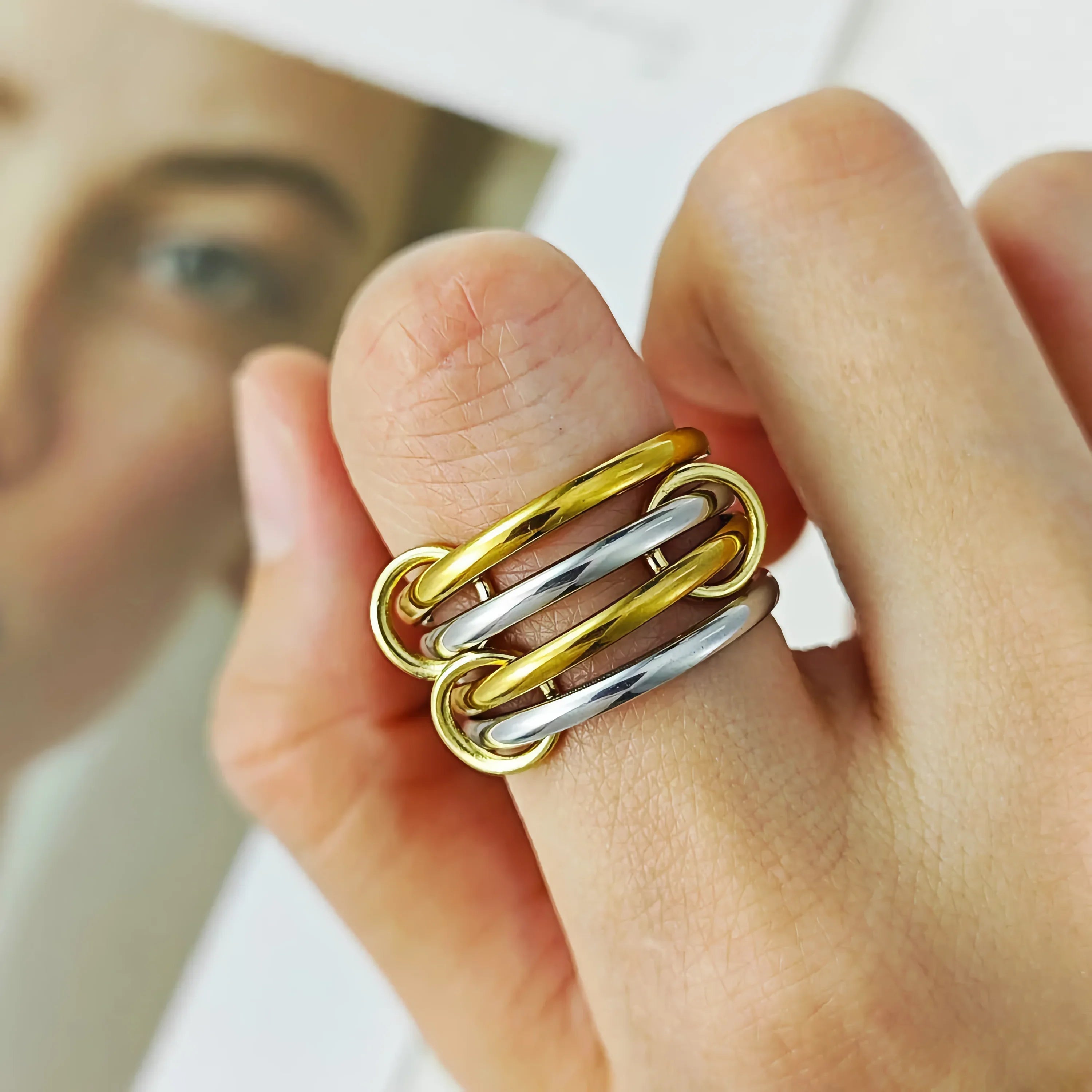 Alexandria Two-Tone Stacked Ring