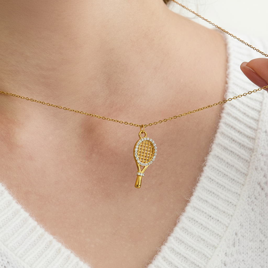 Aces Gold Tennis Pendant