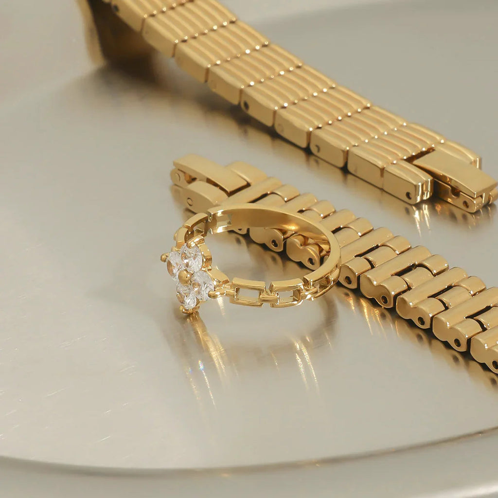 Clestine Diamond Petal Ring