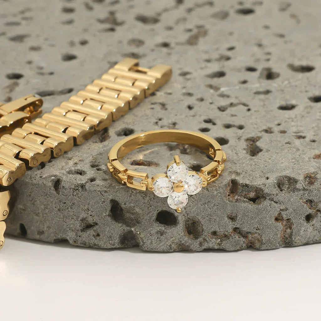 Clestine Diamond Petal Ring