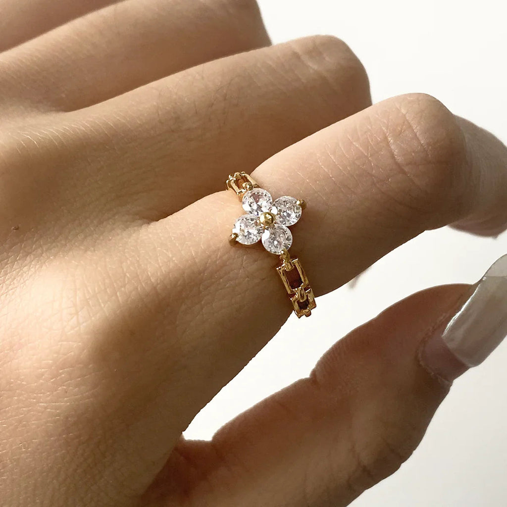 Clestine Diamond Petal Ring