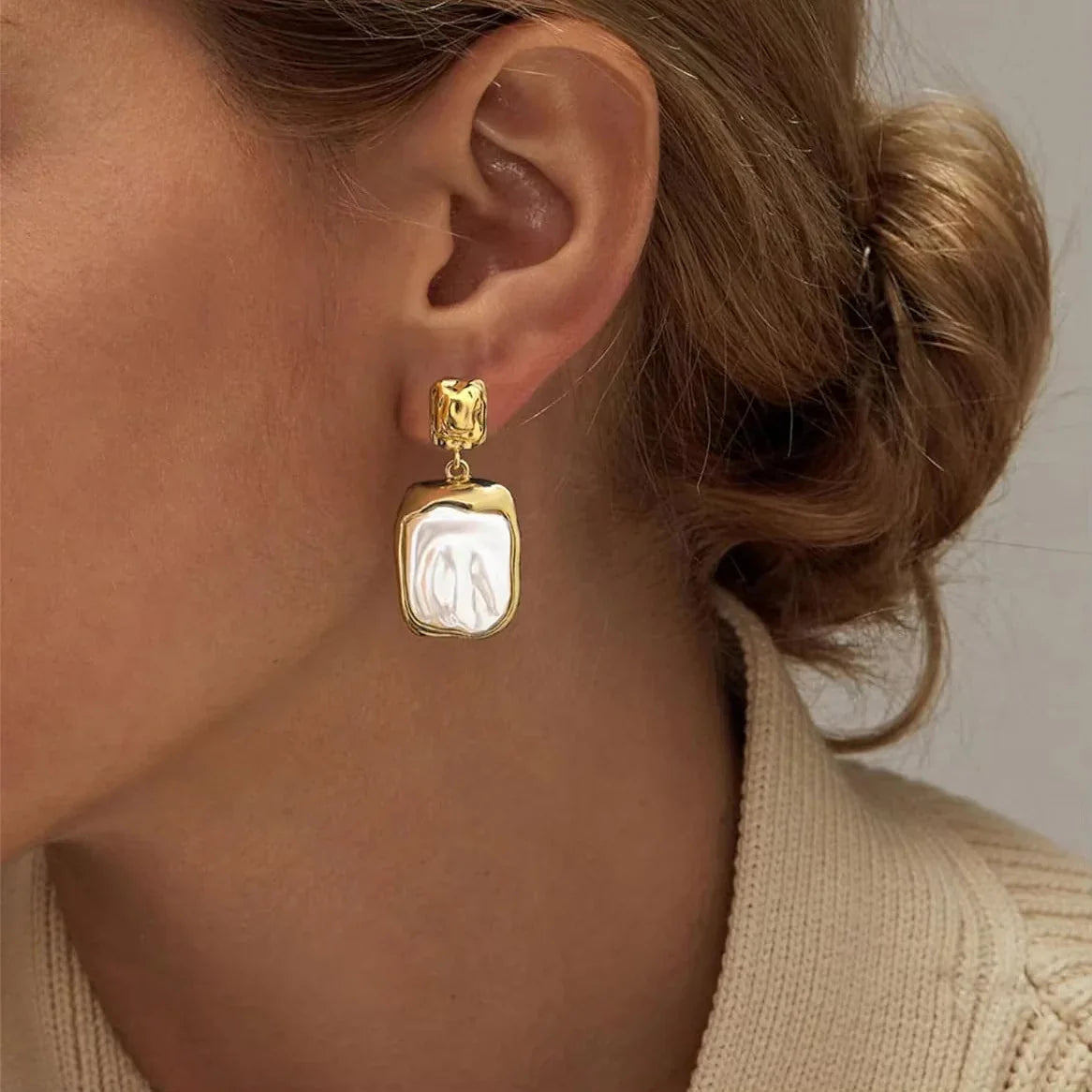 Brittany Freshwater Pearl Slate Earrings