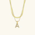 Fiona Layered Gold Initial Letter Necklace
