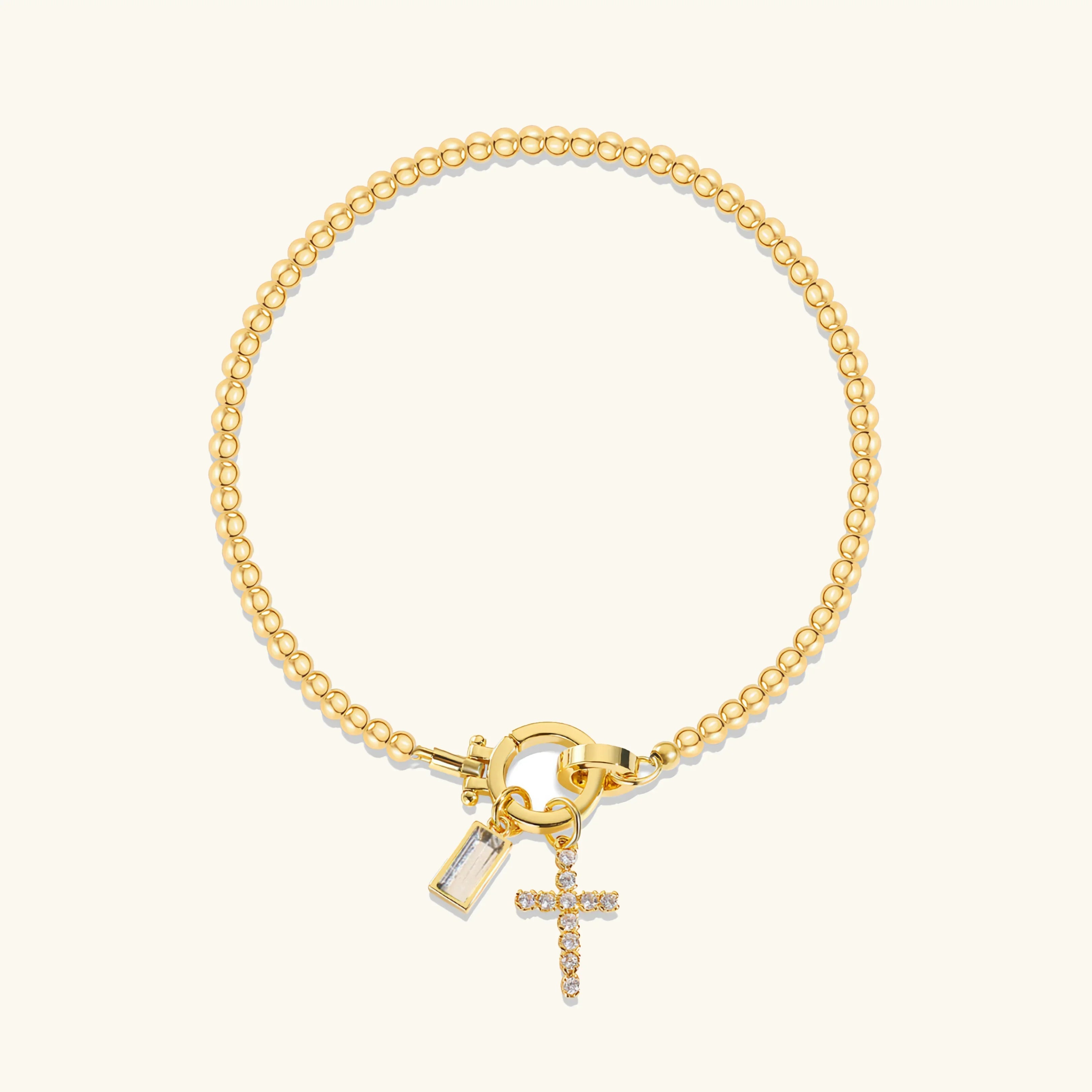 Amalia Birthstone Cross Bracelet
