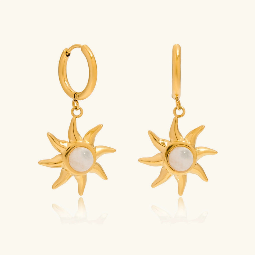 Helia Sun-shaped Moonstone Earrings