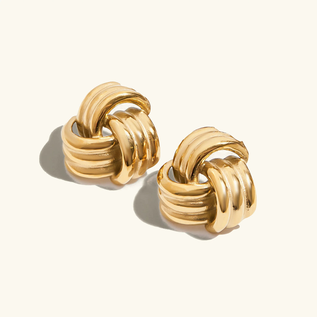 Avielle Chunky Gold Knot Earrings