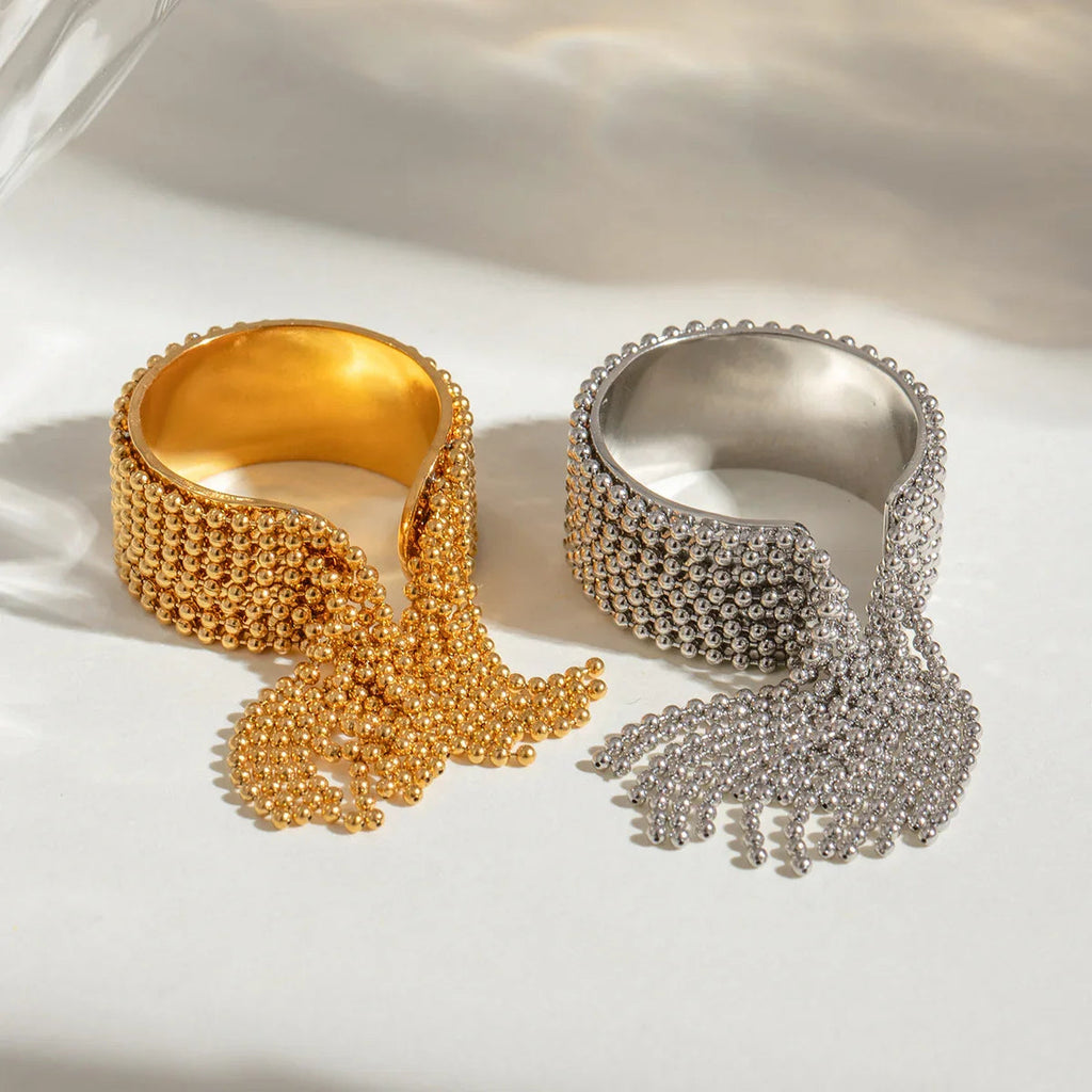 Krystelle Gold Tassel Ring