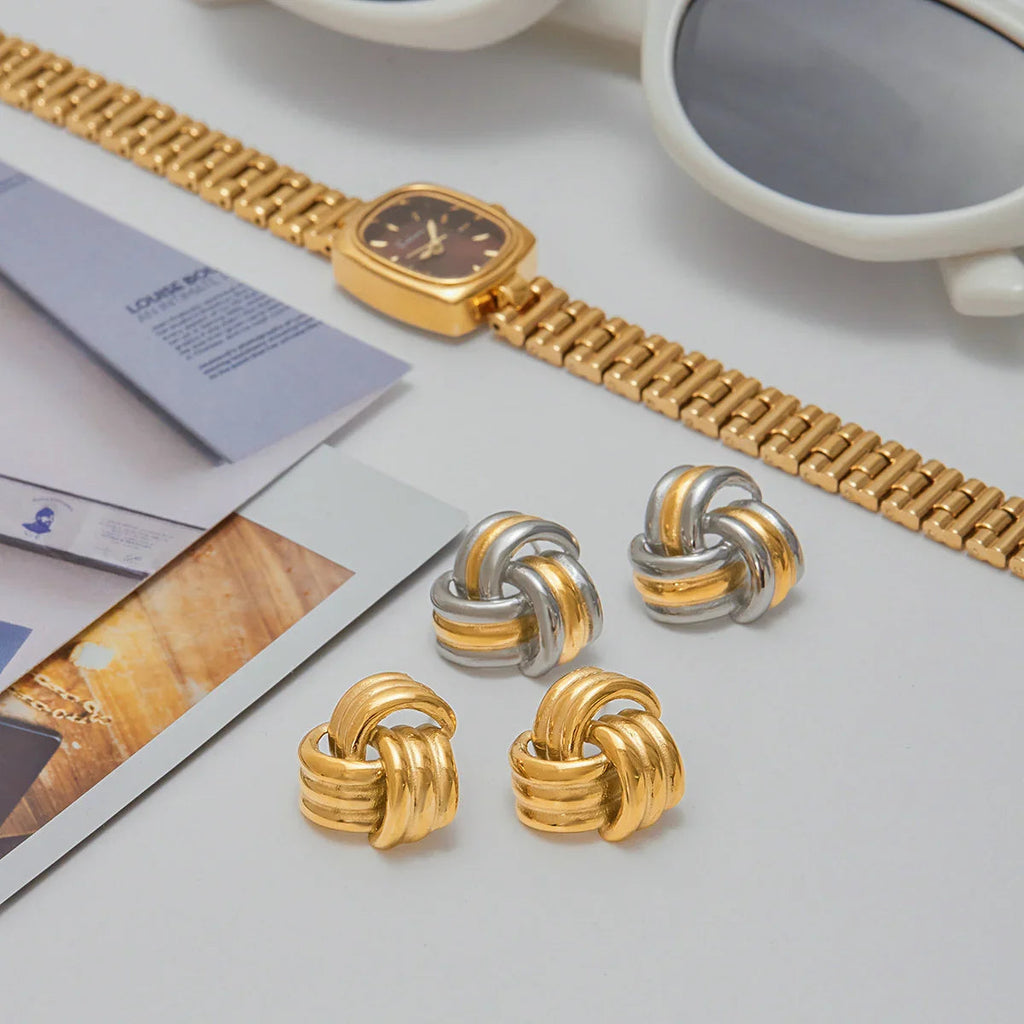 Avielle Chunky Gold Knot Earrings