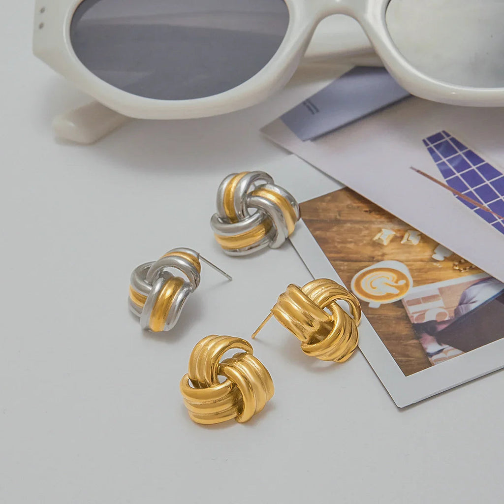 Avielle Chunky Gold Knot Earrings