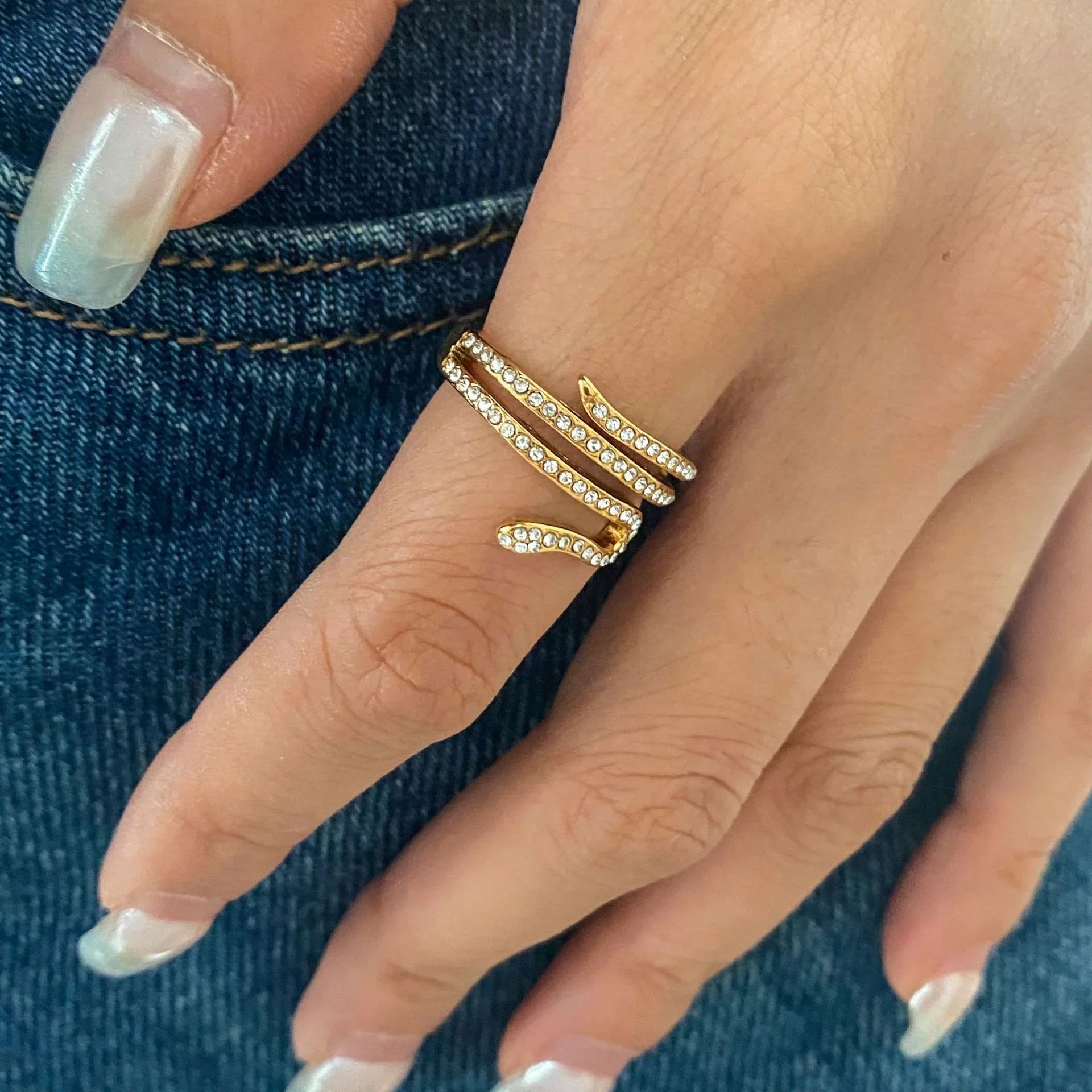 Serpentina Layered Diamond Ring