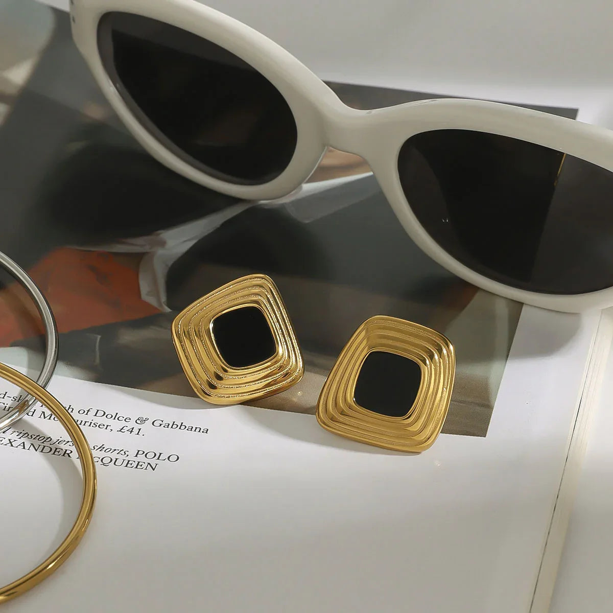 Sylvie Geometric Gold Earrings