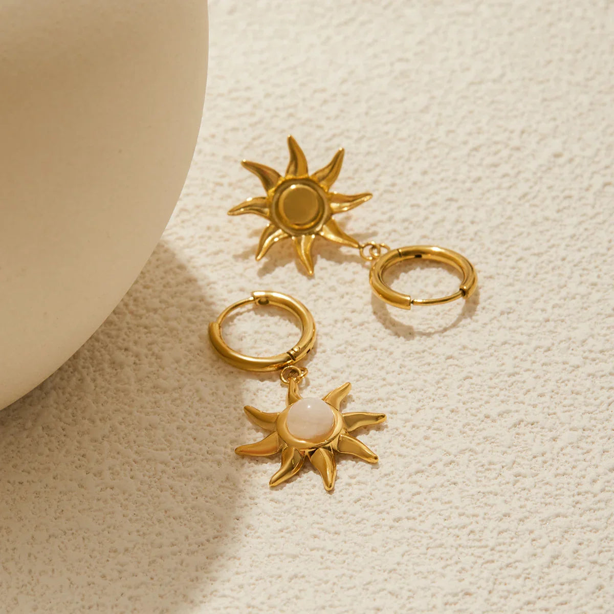 Helia Sun-shaped Moonstone Earrings