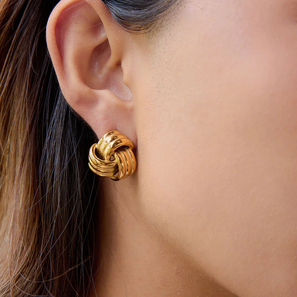 Avielle Chunky Gold Knot Earrings