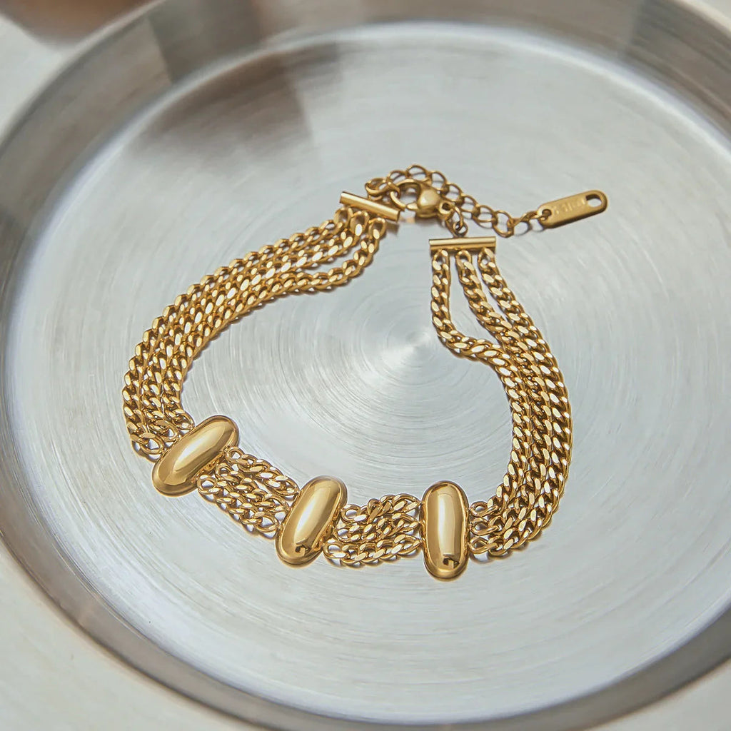 Kathleen Layered Chain Gold Bracelet