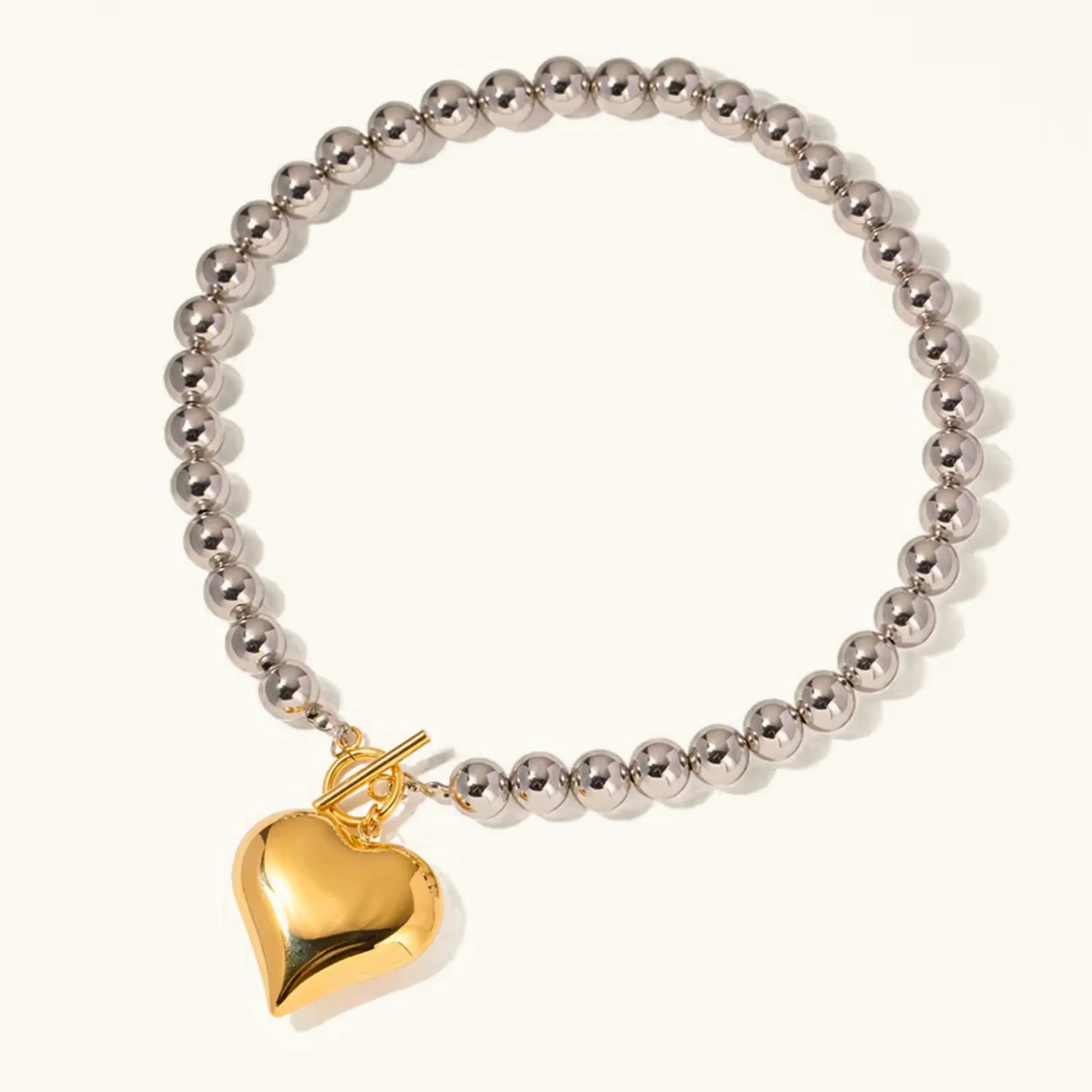 Alicia Chunky Bead Heart Pendant