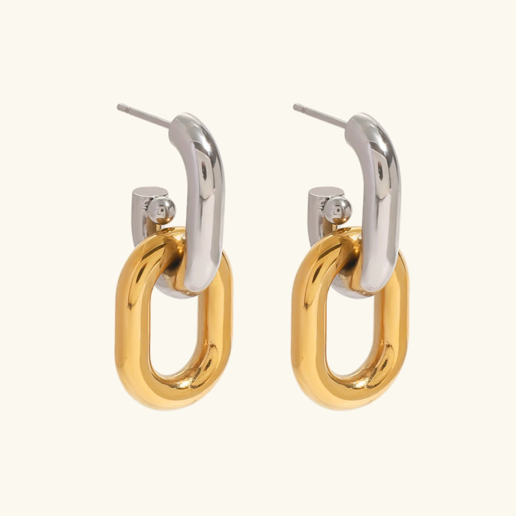 Taylor Two Tone Double Hoops